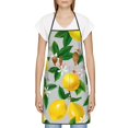 thumbnail image 3 of Pofeuu Lemon Seamless Pattern Oil Painting Effect Print Aprons with Pockets, Cute Aprons for Kitchen, Cooking, Server, Barber, Chef Apron, 3 of 7