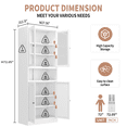 thumbnail image 3 of Wooden Sideboards Metal Kitchen Pantry Cabinet - 72" Tall Storage with Adjustable Shelves (White), Heavy Duty Stainless Steel Frame, Freestanding Cabinet for Kitchen/Pantry/Bathroom,Sideboards With S, 3 of 13