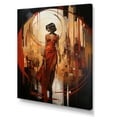 thumbnail image 2 of Designart "Allure in Red Glamorous Woman Portrait III" Fashion Canvas Wall Art - Glam Black Woman Hallway Wall Art Decor, 2 of 6