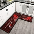 thumbnail image 4 of Faptoena Kitchen Rugs and Mats Sets of 2,Valentine''s Day Kitchen Rugs Red Truck Love Heart Buffalo Plaid Decoration Non-Slip Rugs,Rubber Backing Waterproof Floor Mat,17x30+17x48inch, 4 of 6