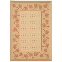 SAFAVIEH Courtyard Charles Floral Indoor/Outdoor Area Rug, Ivory/Rust, 8' x 11'