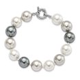 thumbnail image 4 of Sterling Silver 12-13mm Multi-color Shell Bead Bracelet, 4 of 4