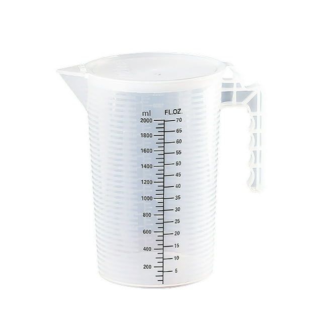 Tasse à Mesurer avec Échelle Récipient à Liquide Pichet à Mesurer Transparent avec Poignée Accessoires de Cuisine Salon de Thé 2000ml