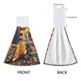 thumbnail image 3 of Haosy 2 Pack Kitchen Wash Cloths with Hanging Loops Absorbent Absorbent Quick Drying Hand Towels, Parrot with American Flag, 3 of 7