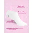 thumbnail image 2 of Justice No Show Socks for Girls, Cozy Socks for All Day Wear, 10 pk White Multi Color, 2 of 7