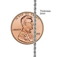 thumbnail image 3 of 24K White Gold Over Stainless Steel Rope Chain Necklace 2 mm, 3 of 6