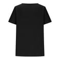thumbnail image 5 of Summer Tops for Women Solid Color For Women O-Collar Short Sleeve Comfy Womens Tops Tshirtss, 5 of 6