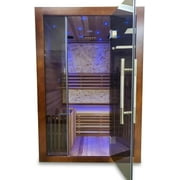 Canadian Red Cedar Wood Indoor Traditional Wet/Dry Swedish Steam Sauna Home SPA with Upgraded 6KW Harvia Heater for 1-2 Persons