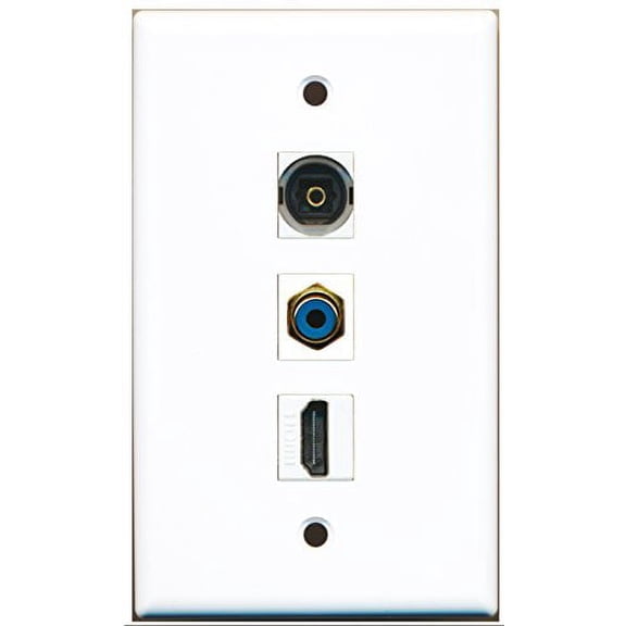 RiteAV - 1 Port HDMI and 1 Port RCA Blue and 1 Port Toslink Wall Plate