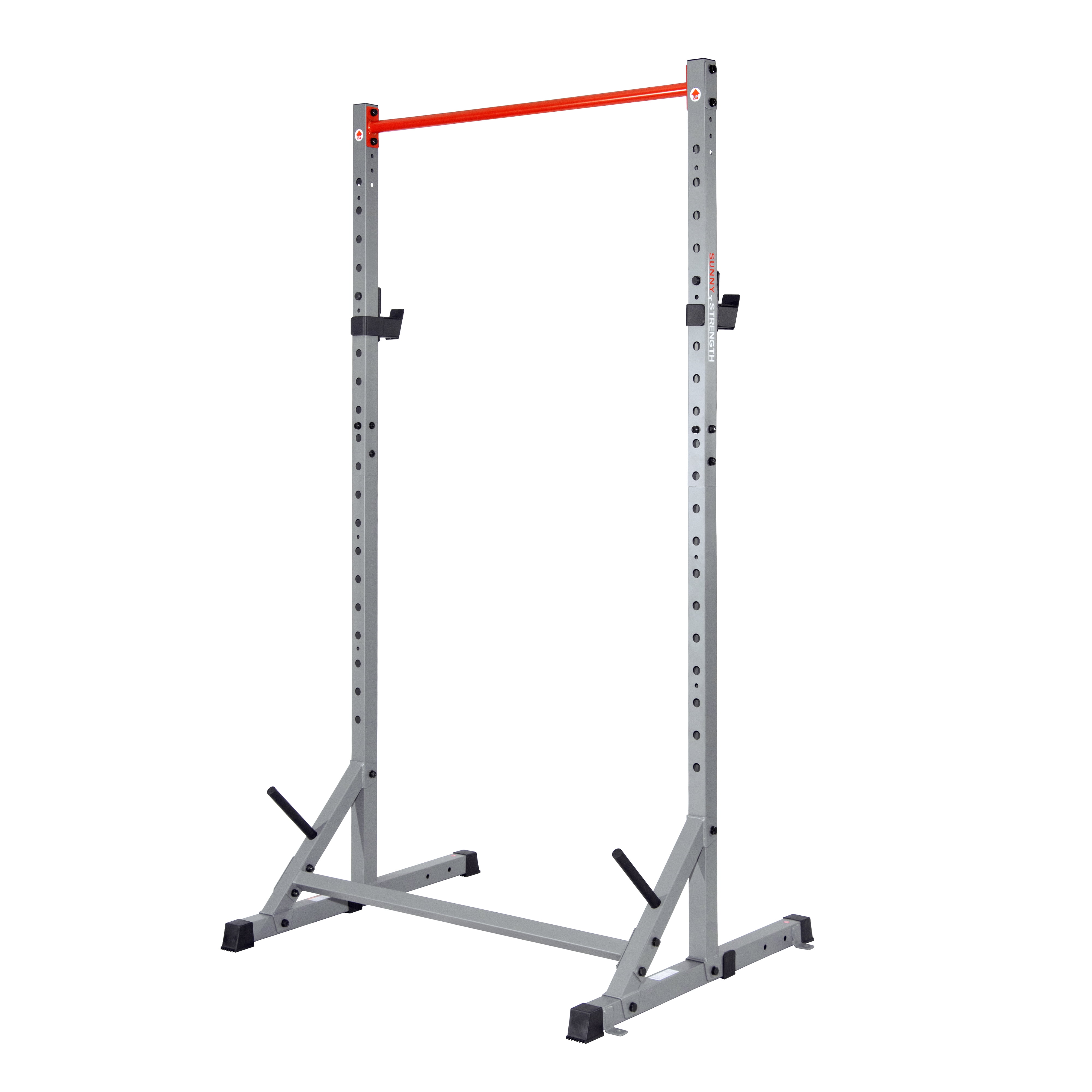 Sunny Health & Fitness Adjustable Squat Stand Power Rack, Grey, Heavy-Duty Steel