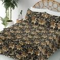 thumbnail image 3 of Ambesonne Dahlia Pattern Fitted & Flat Sheet with Sham 3 Pcs Set, Print Modern Flowers, Twin XL, Amber Pale Yellow Dimgray, 3 of 5