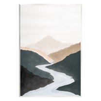 Stupell Industries Flowing River Nature Landscape Foggy Distant Mountain Painting Unframed Art Print Wall Art, Design by JJ Design House LLC