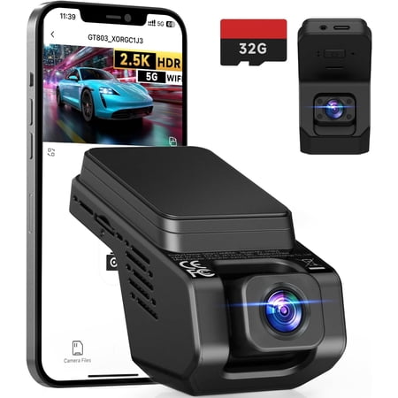 Dash Cam Front and Inside, 2.5K+1080P Dual Camera for , Camera Front and Interior with Super Night Vision, 4 IR LEDs, G-Sensor, 24H Parking Mode, Loop Recording, 32GB Card Included