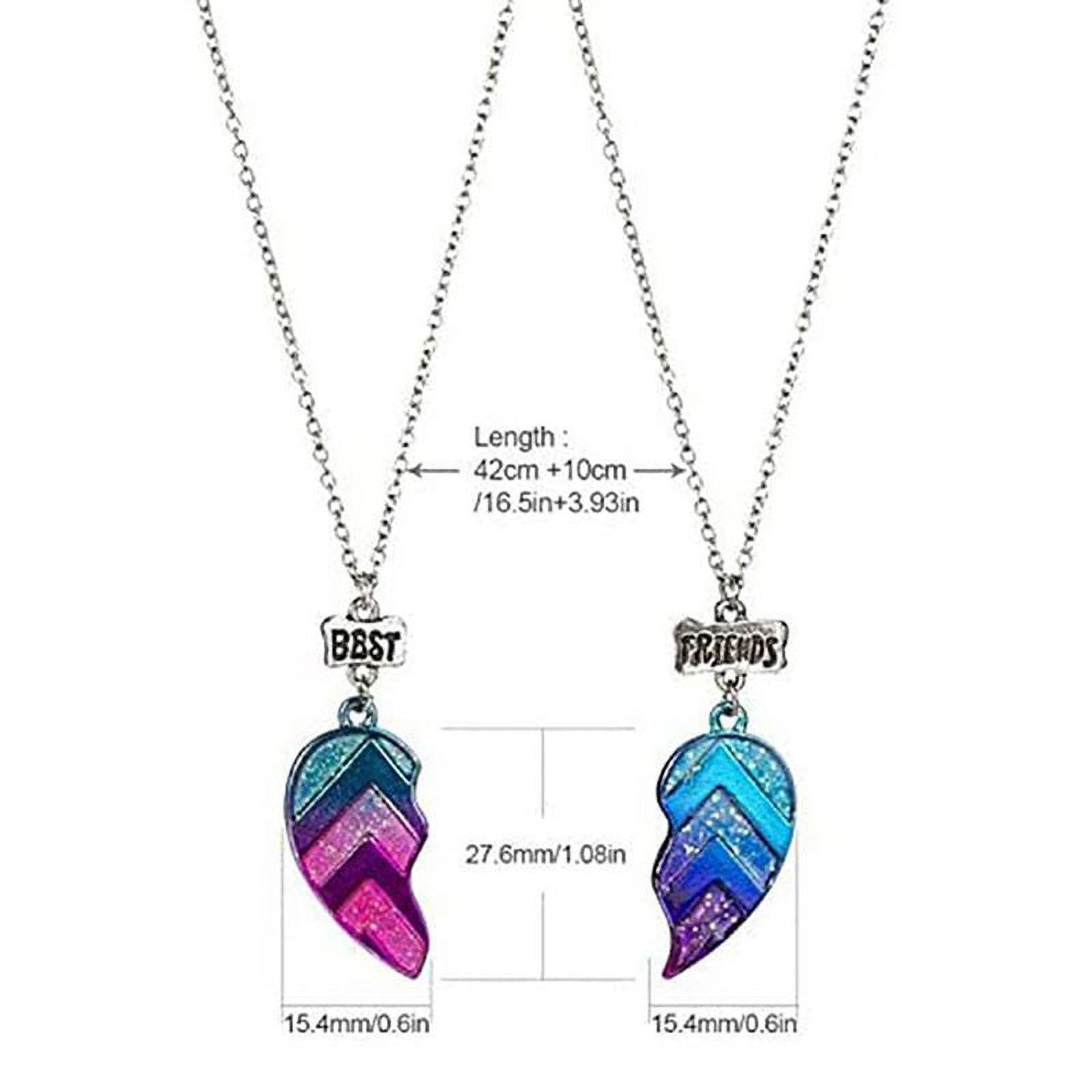 PWFE BFF Necklaces for 2-Split Heart Best Friends Forever Pendant ...