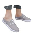 thumbnail image 3 of uvwlwu Women's Comfortable Breathable Soft Sole Lightweight Casual Canvas Shoes(Grey,7.5), 3 of 9
