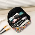 thumbnail image 2 of FORMRS Makeup Bag Travel Cosmetic Organizer for Women Fold Flat Zipper Pouch with Handle, Beige Jar, 2 of 8