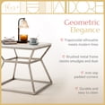 thumbnail image 6 of Adore Decor Audrey 17-Inch Marble Side Table, Square Accent Table with Marble-Print Top and Silver Hourglass Metal Base for Living Room or Bedroom, 6 of 8