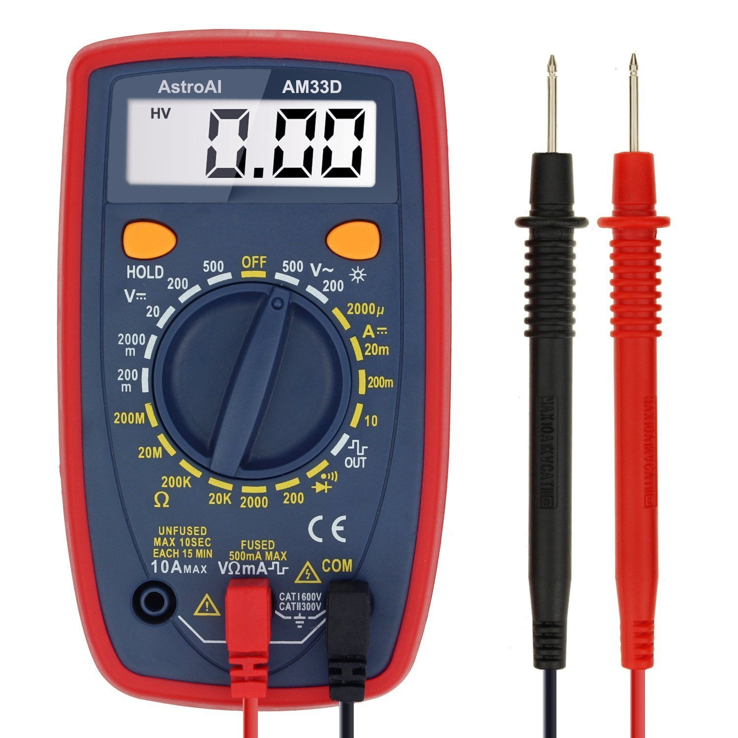 Stanley 300v 7 Function Digital Multimeter Tool With Test Leads Cat III 
