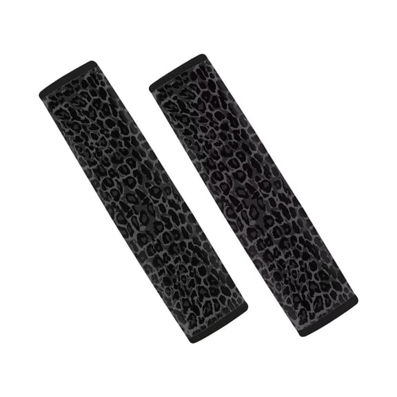 Forchrinse Black Leopard Print Car Seat Belt Cover Pad Set of 2,Soft Seatbelt Cushion Comfortable Seatbelt Covers,Washable