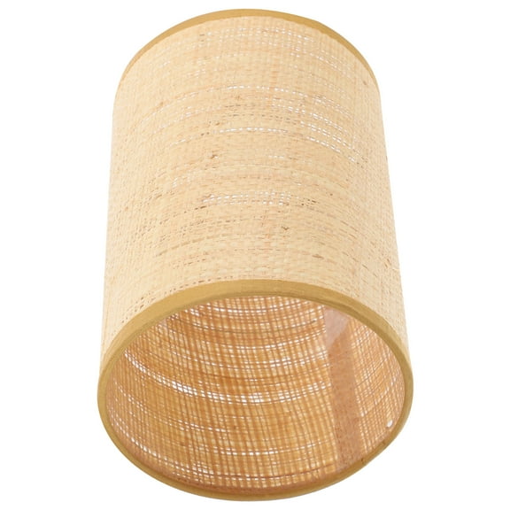 UPOUART Light Brown  Woven Rattan Drum Lampshade Rustic Style 1Pack