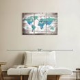 thumbnail image 2 of Elephant Stock Aged World Map Xxx Wall Art - Horizontal Multi Panel Canvas - Living Room Wall Decor - Education Multi Panel - White And Blue Decor - 33" x 20", 2 of 4