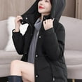 thumbnail image 4 of YueHuiYing Women's Down Jacket Hooded Windproof Coat Packable Warm Winter Jacket Lightweight Ladies Parka, 4 of 6