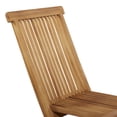 thumbnail image 4 of DecMode 18" x 36" Brown Teak Wood Folding Outdoor Dining Set, 5-Pieces, 4 of 20