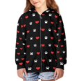 thumbnail image 2 of FUIALDOLG Girls' Fashion Hoodies Sweatshirts with Pocket Red Heart Paws Fleece Zip-Up Hoodie for Girls and Boy 6-7 Years Old Girl Winter Clothes, 2 of 6
