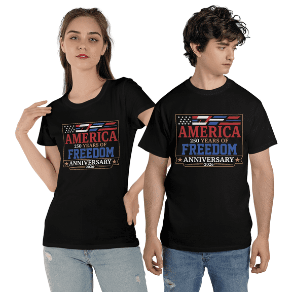 Freedom Anniversary America 1776–2026 T-Shirt, Celebrating 250 Years Independence Day Tee, USA Flag Shirt