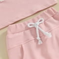 thumbnail image 5 of THDHVS Girls Summer Outfits,Summer Casual 2 Piece Sets for Kids,Girls 2 Piece Outfits Short Sleeve T Shirt and Drawstring Shorts Summer Clothing Sets Pink 3-6 Months, 5 of 7