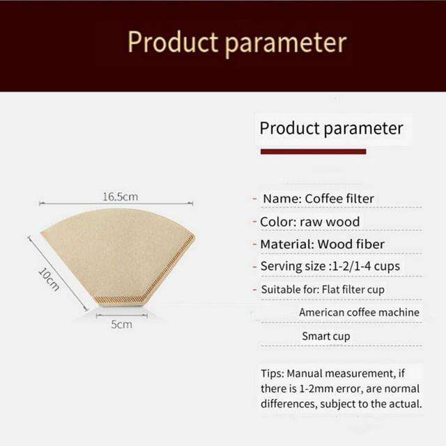 Coffee Filters Conical Coffee Filter Optimization Thickened Fan Filter Coffee Filter Paper Wood Pulp Making American/Hand/Machine Coffee Filter Bag