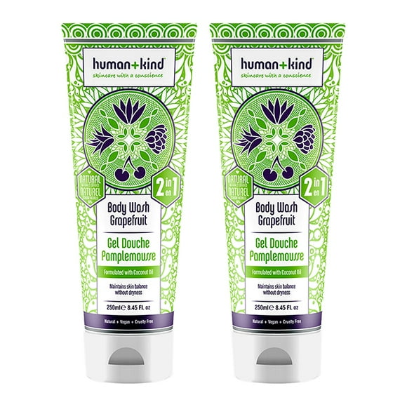 Body Wash - Grapefruit - Pack of 2 by Human+kind for Unisex - 8.45 oz Body Wash