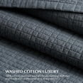 thumbnail image 3 of EverGrace 100% Cotton Quilt Queen Size, Pre-Washed Modern Grid Stitch Lightweight Bedspread Coverlet for All Season, Oversized 3-Piece Bedding Set with 2 Pillow Shams, Midnight Blue, 3 of 8