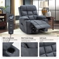 thumbnail image 3 of YODOLLA Oversized Nursery Electric Recliner Chair, Power Sofa with USB & Cup Holders, Breathable Leather Fabric, Home Theater Seating in Grey, 3 of 6