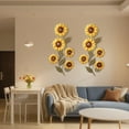 thumbnail image 5 of Leojiow Metal Sunflower Wall Outdoor 3D Flower Stickers For Living Room Garden Summer Decorative Art Peel And Stick Home Stickers 30X14.6Cm Yellow, 5 of 6
