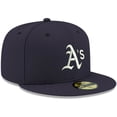 thumbnail image 3 of Men's New Era Navy Athletics White Logo 59FIFTY Fitted Hat, 3 of 6