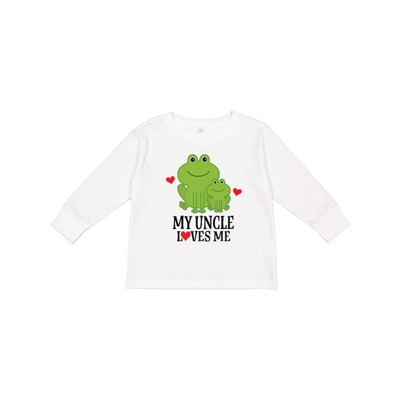 Inktastic My Uncle Loves Me Frog Boys or Girls Long Sleeve Toddler T-Shirt