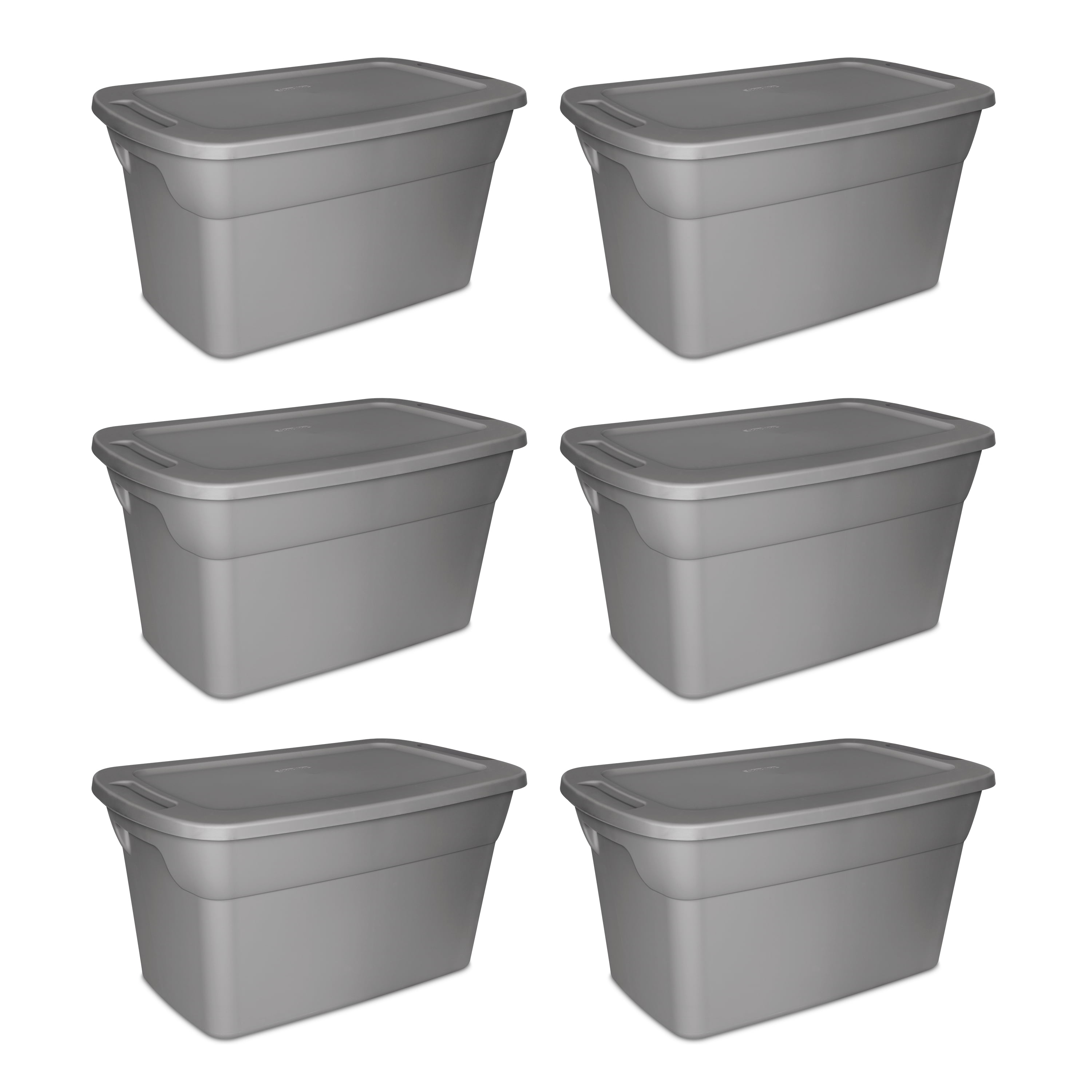 Details About Tote Box 30 Gallon Storage Containers Set Of 6 Bin Lids Garage Home Organizer