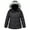 Dark Grey, variant on Women's Plus Size Hooded Warm Winter Coat Quilted Thicken Puffer Jacket with Removable Hood khaki 4X