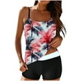 thumbnail image 2 of OSFVNOXV Modest Tankini Swimsuits for Women 2 Piece Set,High Waisted Floral Print Swimwear,Spaghetti Strap Soft Padded Bathing Suit Top with Boyshorts, 2 of 8