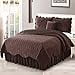 thumbnail image 3 of Home Soft Things Diamond Flannel Bedspread & Coverlet Set, 90" x 90", Chestnut, 3 of 4
