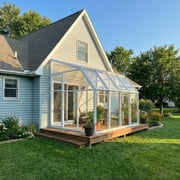 Palram - Canopia Sun Room 6 x 8 Polycarbonate Walk-In Greenhouse - White - with Roof Vent