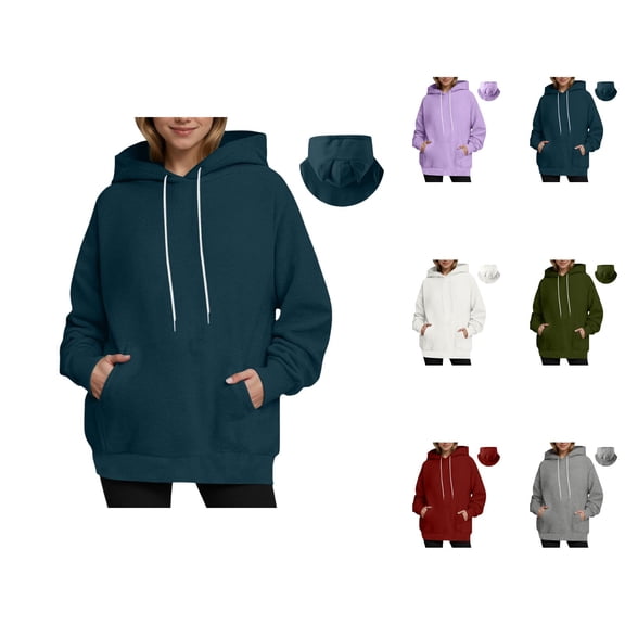 Cute Cat Ear Hoodies for Women 2025 Fall Winter Long Sleeve Plain Hooded Sweatshirt with Pockets Pullover Tops