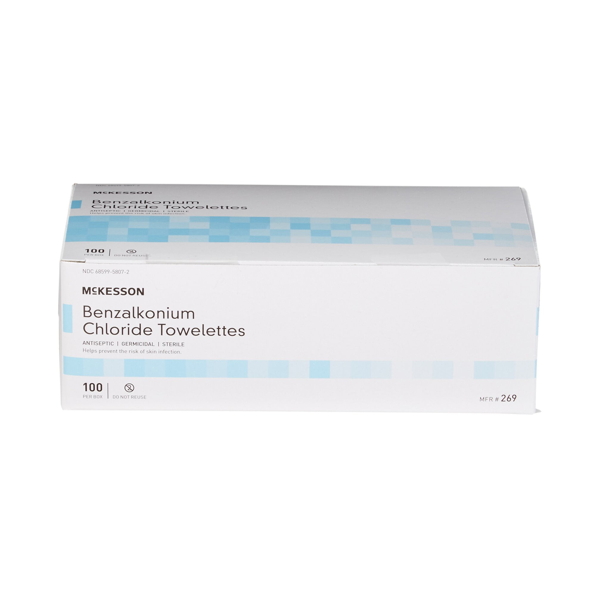 McKesson BZK Towelettes, First Aid Antiseptic Wipes - Individually Wrapped, 100 Count, 10 Packs, 1000 Total