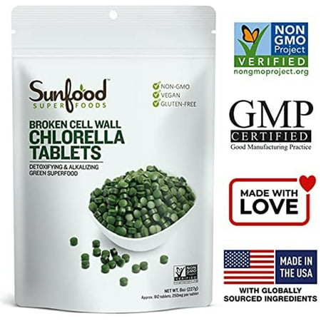 Sunfood Superfoods - Broken Cell Wall Chlorella 900 Tablets 250 mg. - 8 oz.