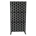thumbnail image 5 of Outdoor Privacy Screen with Stand, 6.2ft High Freestanding Metal Decorative Privacy Screen Panels for Balcony Patio Garden White/Black, 5 of 7