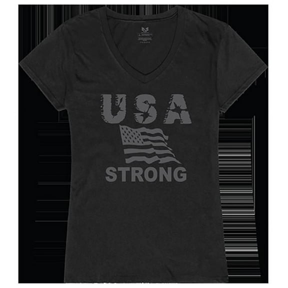 USA Strong 2 Graphic V-Neck T-Shirts, Black - Medium