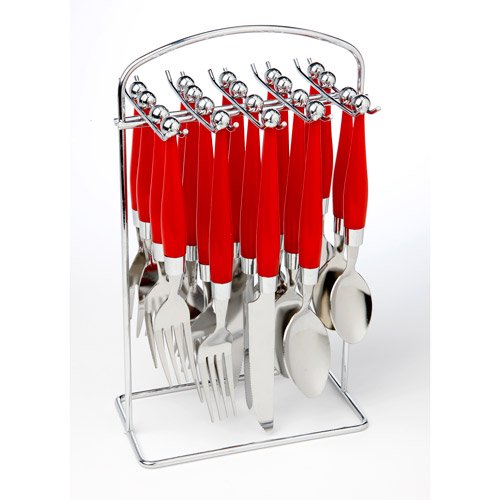 Mainstays Plastic Handle Flatware Set with Caddy, 20 Piece