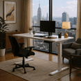 thumbnail image 3 of Homy Casa 47.24" Electric Standing Desk, Height Adjustable Computer Table, White, 3 of 10