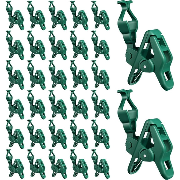 C7 C9 Silent Night Lights Spring Clips, 100 Count Holiday Quick Shatterproof Shingle and Gutter Clips for E12, E17Socket, Rope Roofline Fence Railing Mantel Trees Green Pack